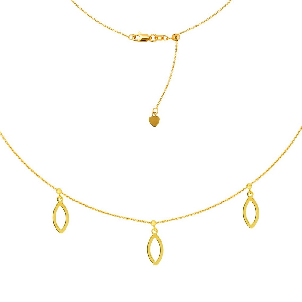 14k Gold Choker with Marquise Drop